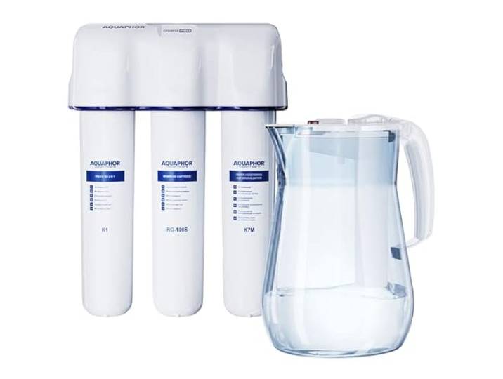 AQUAPHOR RO-312S PRO Umkehrosmoseanlage + 2,5 Liter Wasserkrug mit Schwimmerschalter