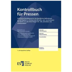Schulte:Kontrollbuch für Pressen,5Ex., Fachbücher von Martin Schulte