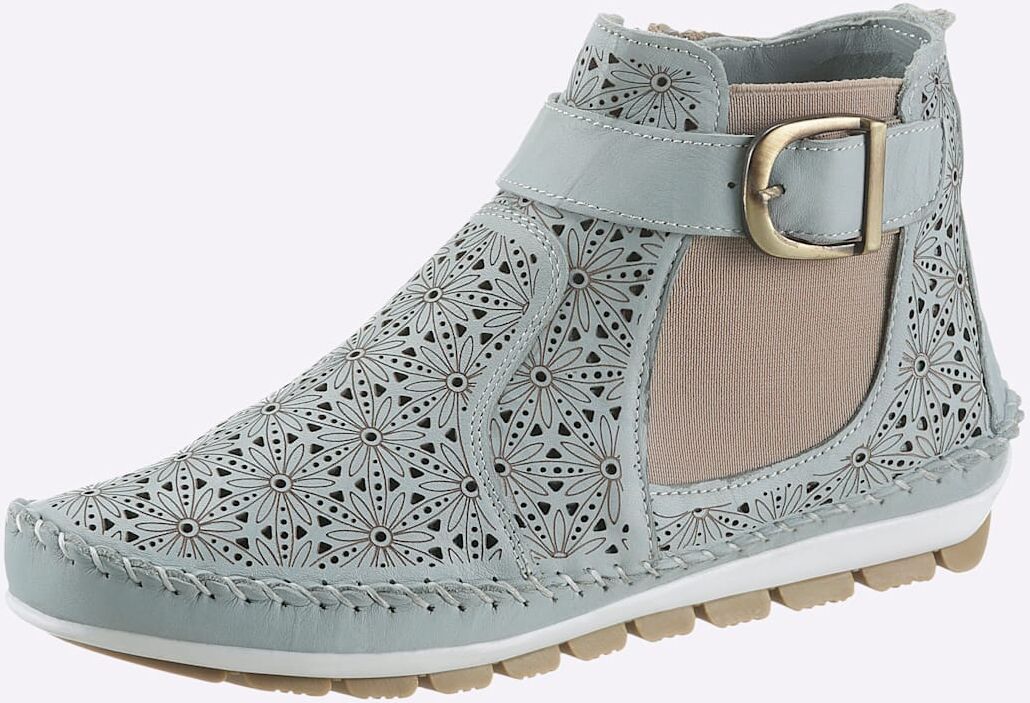 Stiefelette GEMINI, Damen, Gr. 42, blau (taubenblau), Glattleder, Schuhe Stiefelette taubenblau 42