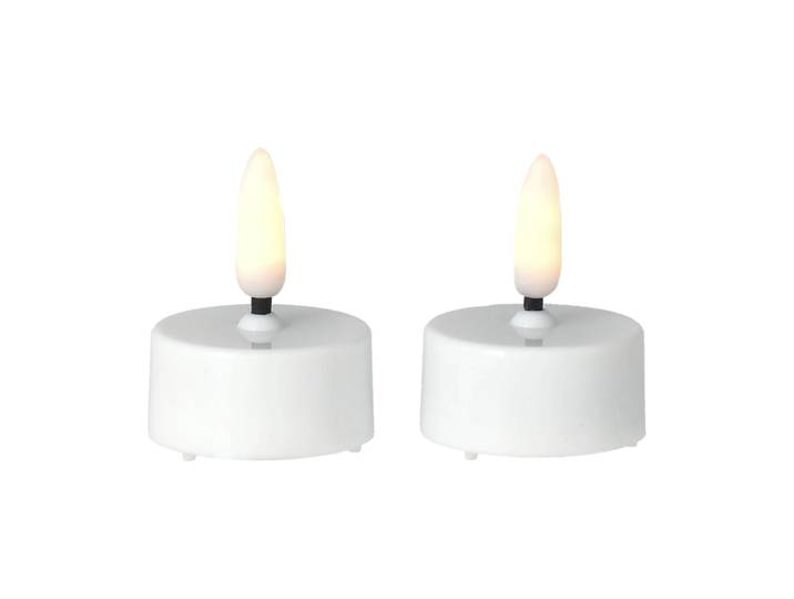 Scandi Essentials Bougies chauffe-plat Bright LED Ø3,8 cm lot de 2 White