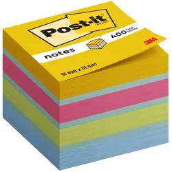 Post-it® Haftnotizen Mini-Würfel, farbsortiert, 400 Blatt