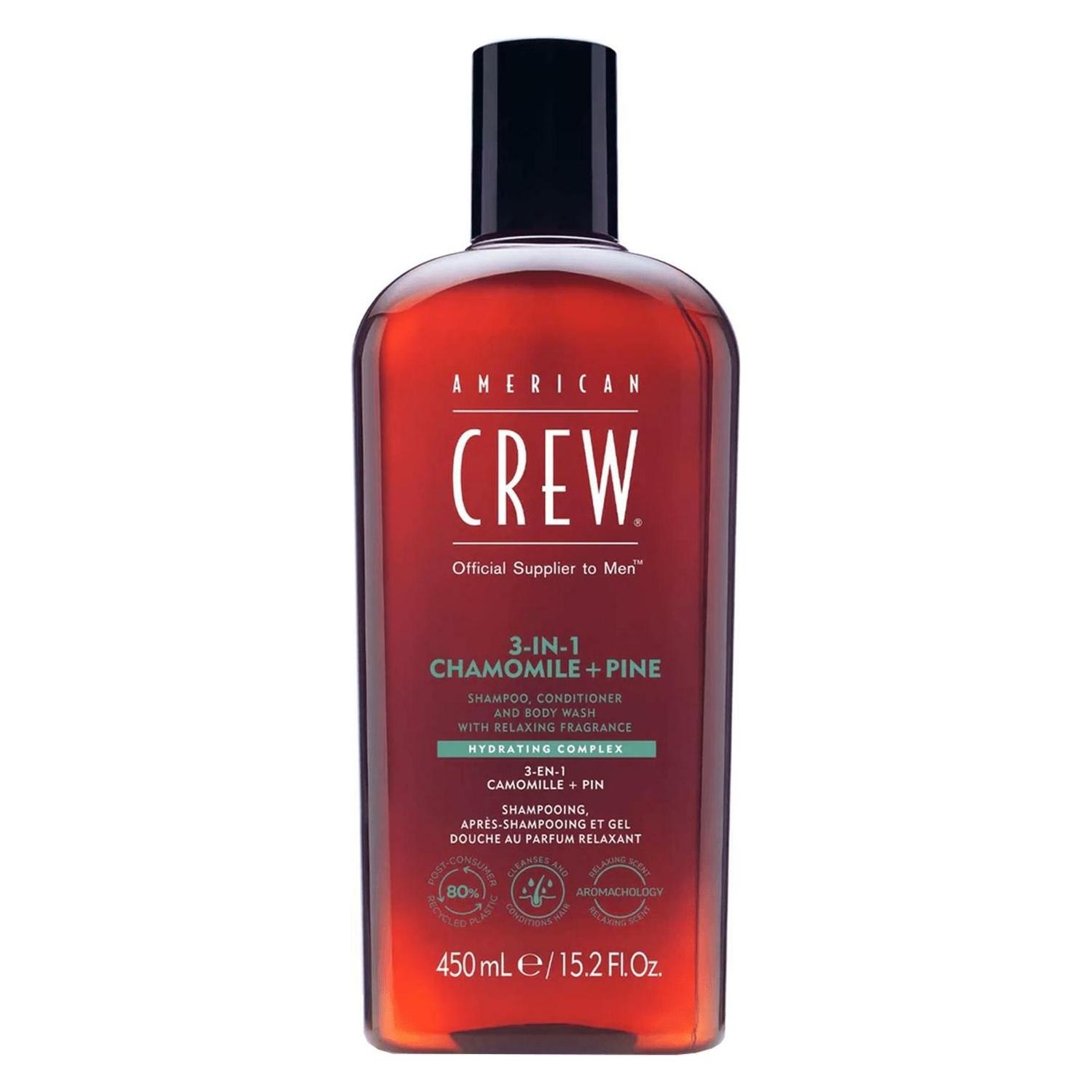 American Crew 3-in-1 Chamomile & Pine Shampoo, Conditioner & Body Wash (Flüssiges Shampoo, 450 ml) (7268000000)