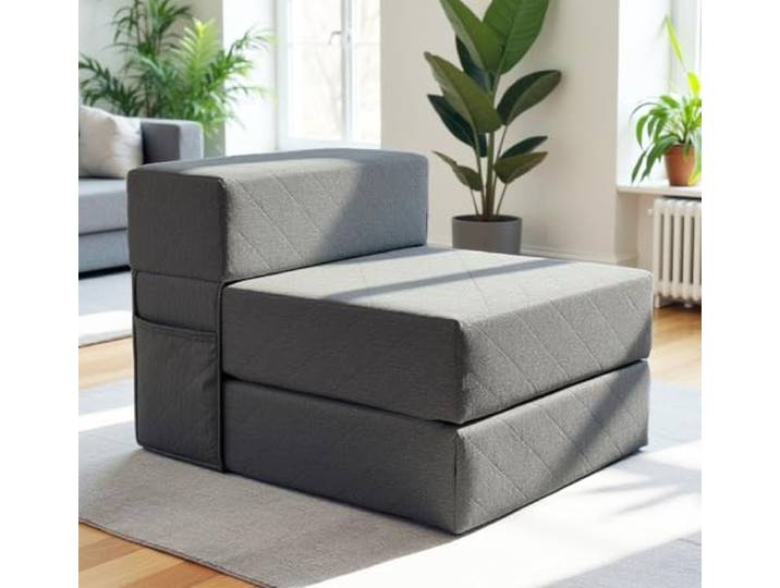 Schlafsessel mit Bettfunktion 75 cm – bequemes Gästebett, Cord, faltbar. 2-in-1 Schlafsofa & Gästebett · tagsüber Sofa, nachts Bett · bequem · robuster Stoffbezug abnehmbar & waschbar · OEKO-TEX