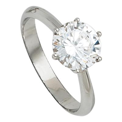 Silberring JOBO Gr. 52, silber (silber 925), Fingerringe, Damen, 52, Silber 925 (Sterlingsilber), Silberring, 925 Silber mit Zirkonia