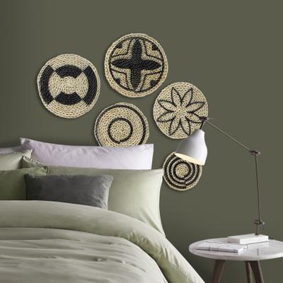 Wandbild ART FOR THE HOME "Rotan", bunt (farbe bild(er): mehrfarbig), B:25cm H:25cm T:1cm Ø:1cm, Geflecht Weide, Bilder, Wandbild ration Rattan SET 5-Teilig