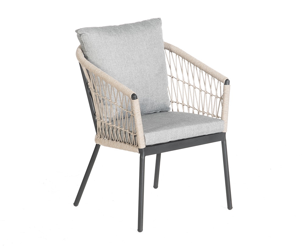 MUESING Dining-Sessel Seaside Polyrope hellgrau Aluminium 16976986