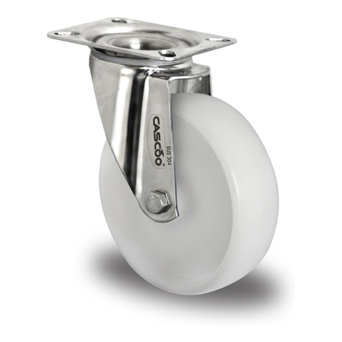CASCOO Lenkrolle ø 100 mm Serie N0N0 Gleitlager Edelstahl (SIP26S0100N0N0L0N)