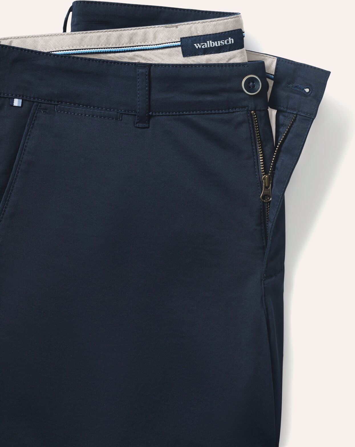 Walbusch Chino Shorts, Regular Fit#normale Größen#untersetzte Größen, Farbe Blau, 60, bequemer Baumwollstretch hochwertige Verarbeitung Herren