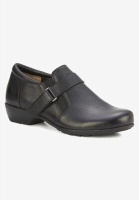 Extra Wide Width Women's Eliot Flat by Ros Hommerson in Black Leather (Size 9 WW)