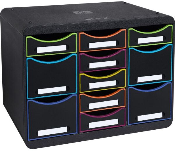 Exacompta Store-Box Skuffekabinet, Sort/harlequin
