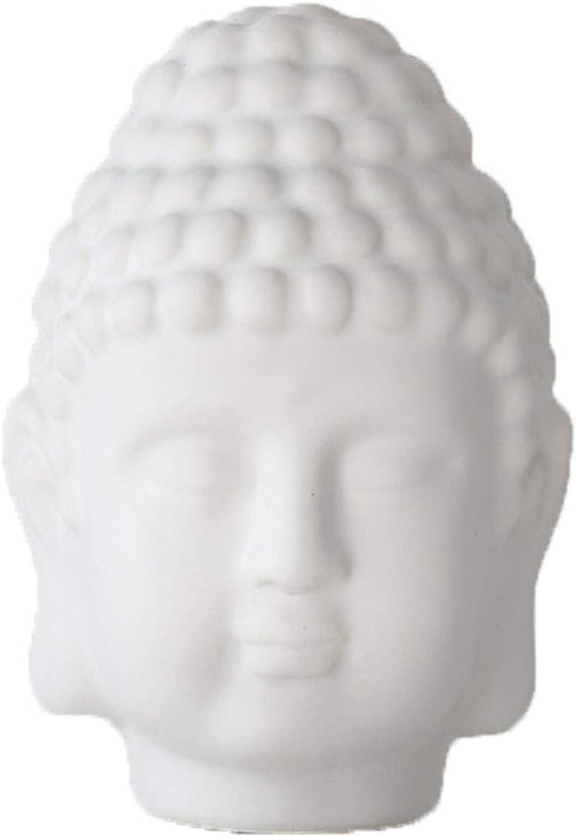 Boeddha Hoofd Beeld - Wit Keramiek Sculptuur - Handgemaakt Design voor op Tafel