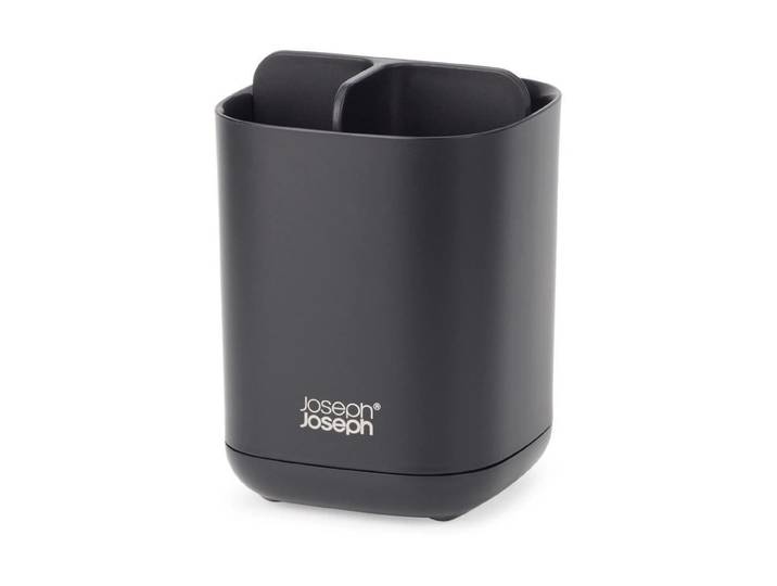 Zahnputzbecher JOSEPH JOSEPH EasyStore Klein , schwarz, B:12,8cm H:9cm L:9cm, Kunststoff, Zahnputzbecher, Zahnputzbecher