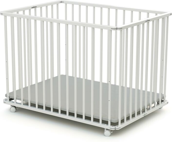 Webaby Parque infantil plegable madera blanco 70 x 100 cm