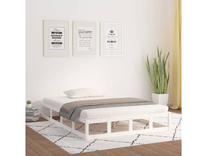 Blanc Cadre de Lit pour 160x200cm Lit Double - sans matelas - blanc 160x200cm bois massif CL5082821