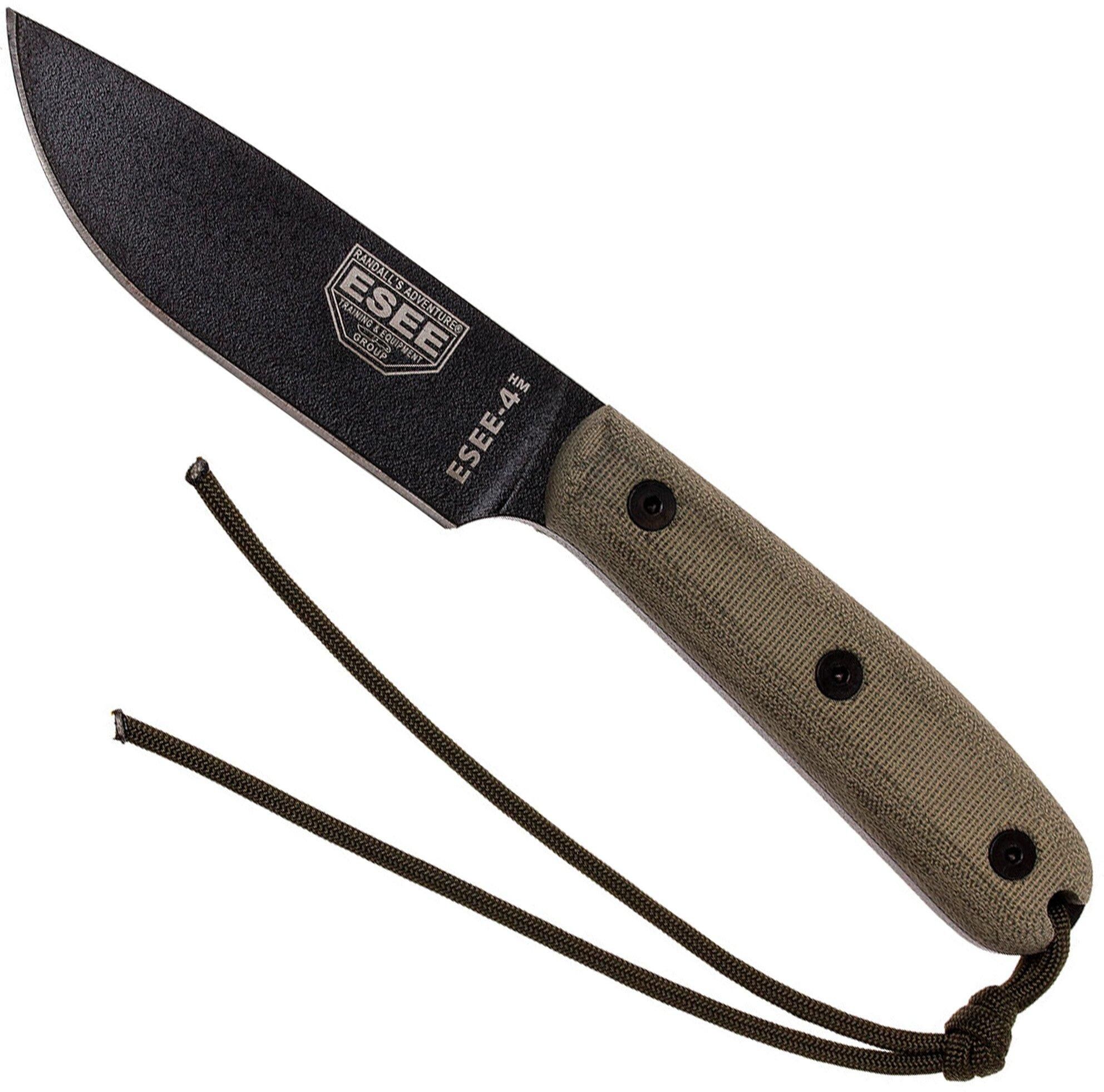ESEE Knives Model 4HM Modifizierter Handgriff, braune Lederscheide