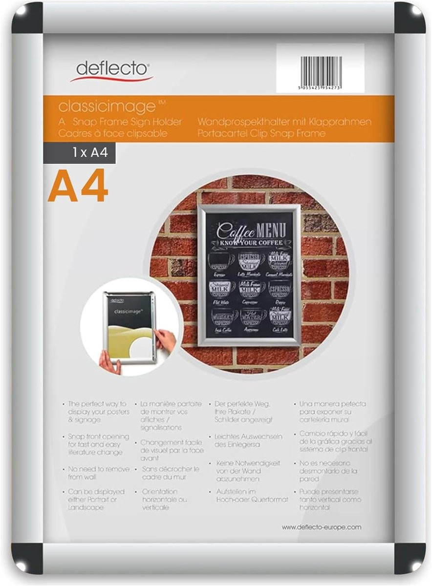 Waterdicht A4 Klikframe 25mm - Zilver