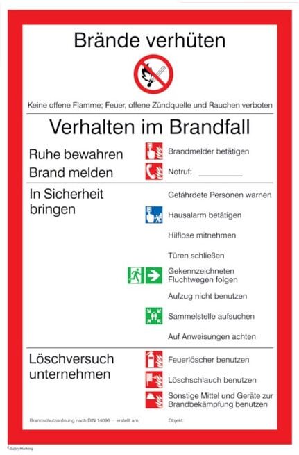 SafetyMarking Panneau d'interdiction film B200xH300 mm Règlement incendie universel ; wolk (21.A5980)