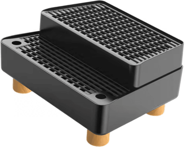 Inspire Picks Cat Litter Mat Step Ramp Double Layer Leakproof Paw Cleaning Footboard black