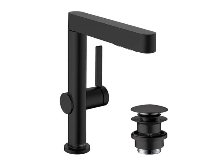 hansgrohe mitigeur de lavabo Finoris\, robinet lavabo 230 mm avec douchette extractible\, 2 jets\, avec bonde Push-Open\, noir mat\, 76063670