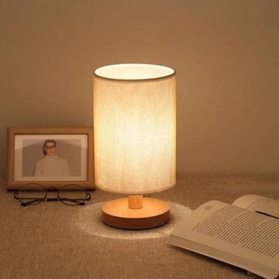 Uplifted Finds Linen Table Lamp USB Powered Touch Control Modern Nordic Bedside Lamp For Bedroom Living Room a