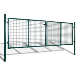 vidaXL Gartenzaun Tor 289x125 cm/306x175 cm Stahl Grün
