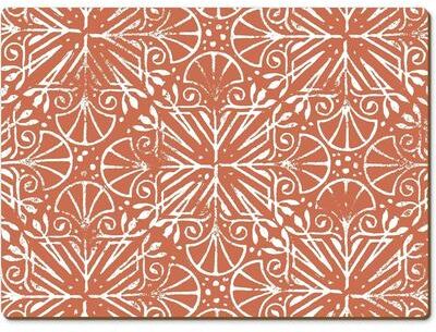 CounterArt Floral Southwest Design Decorative Hardboard Placemats with Protective Cork Backing 4 Pack Heat Tolerant and Easily Wipes Clean