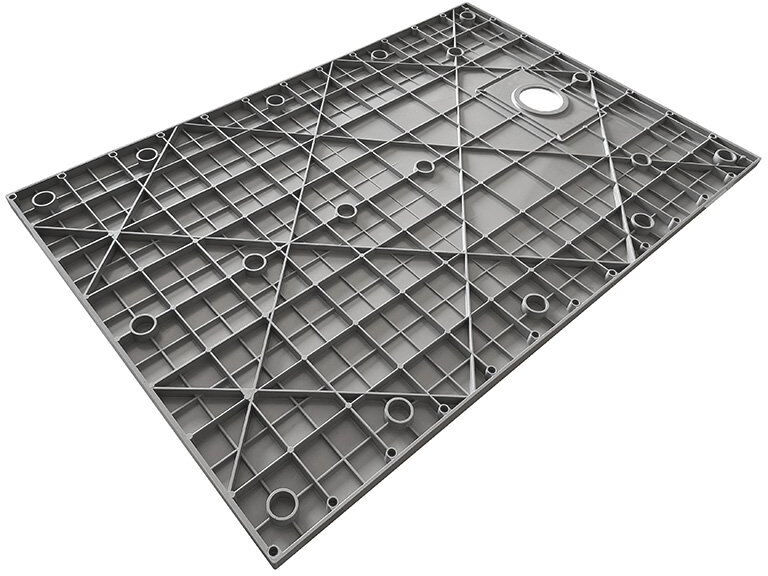 LANERI 1200 x 800 mm Fiberglass Shower Tray Grey 1500 x 700 mm