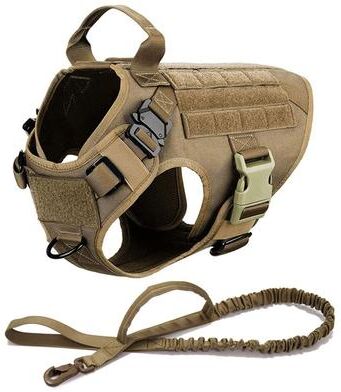 Uplift Essentials Professional Tactical Dog Harness And Training Leash Set dark Khaki s