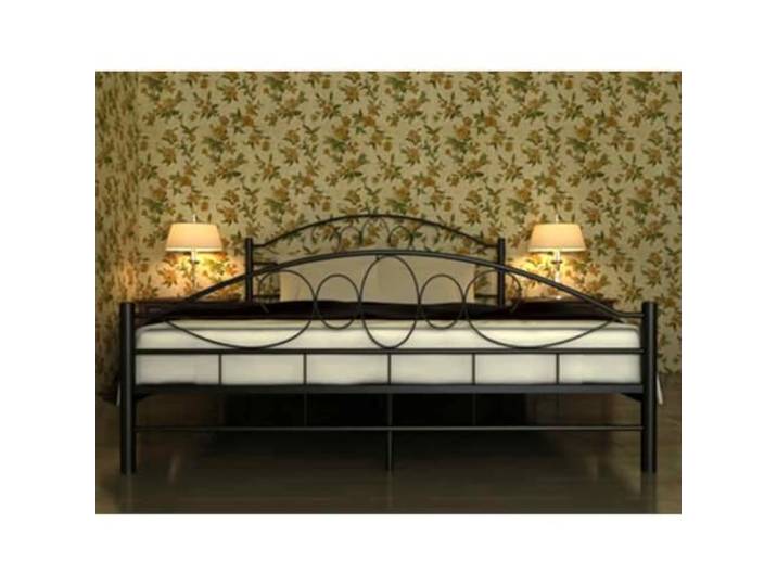 KTHLBRH Doppelbett 180 x 200 cm mit Matratze enthalten Gestell aus lackiertem Metall, Latten aus Pappelholz, Matratze 17 cm mit waschbarem Bezug