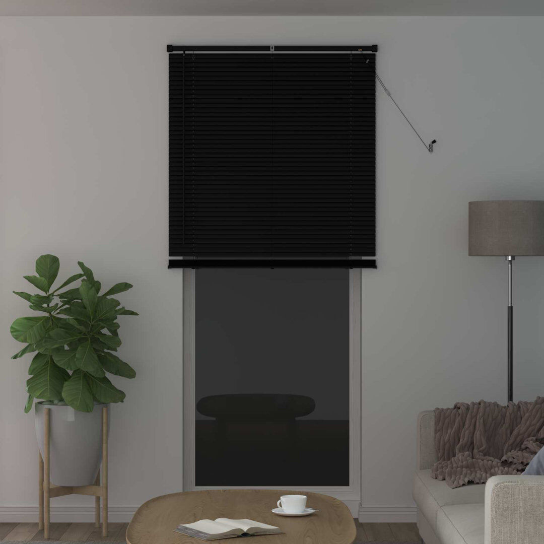 Metro Horizontal/Venetian blind Black 80cm W X 213cm L