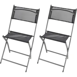 Mojawo, Gartenstühle, 2er Garten Klappstuhl Gartenstuhl Campingstuhl Klappbar Anthrazit