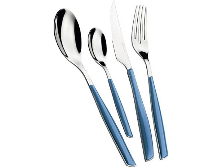 BUGATTI, Glamour, 24-teiliges Besteckset aus Edelstahl 18/10, 6-Personen-Besteckset bestehend aus 6 Löffeln, 6 Gabeln, 6 Messern und 6 Teelöffeln (Avio Blue)