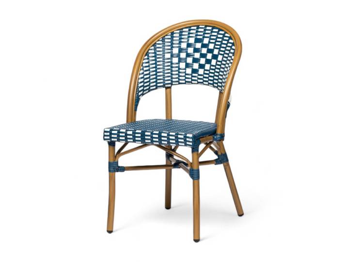 Chaise de terrasse ORSAY - Tressage bleu et blanc