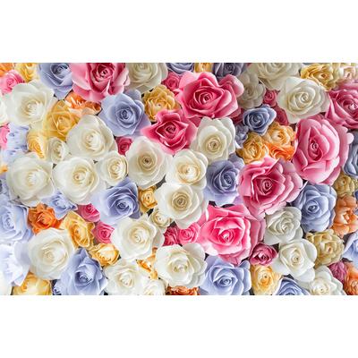 Fototapete PAPERMOON "ROSEN-BLUMEN ABSTRAKT TEXTUR MUSTER FARBIG DEKO GARTEN", bunt, B:3m L:2,23m, Vlies, Tapeten