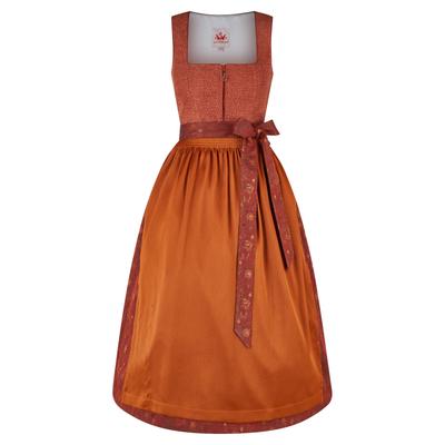 Dirndl SPIETH & WENSKY "Spieth & Wensky Dirndl Kristall", Damen, Gr. 40, N-Gr, orange, Obermaterial: 100% Polyester PES., uni, regular fit, Kleider, mit dekorativer Schürze