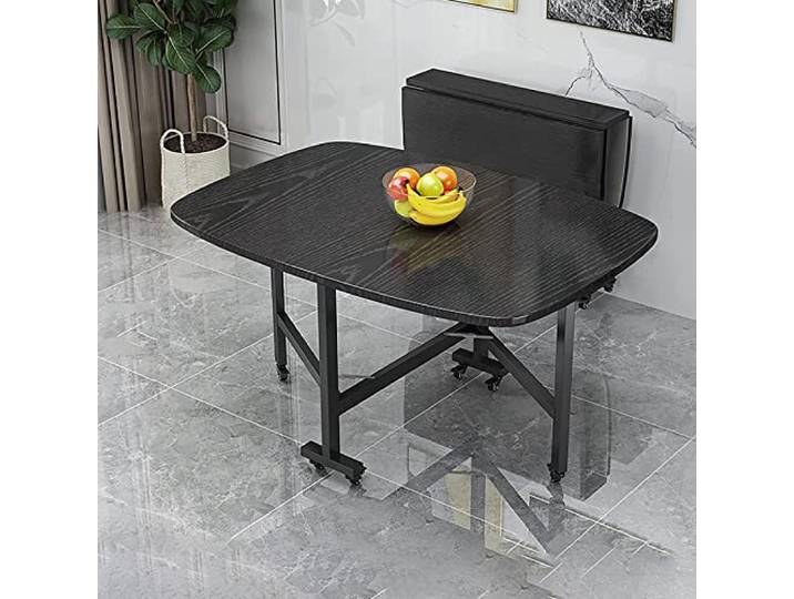Ausziehbarer Esstisch aus Holz Drop Leaf Esstisch, Holz ausziehbar Tisch Essen, Platz sparend, runde Kante Design, verstellbar beweglichen Küchentisch Tisch Räder ( Color : A , Size : (100*70cm) )