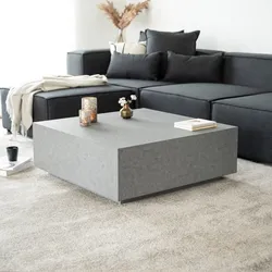 HOME DELUXE Couchtisch Marmor AMIRI XL - 95 x 95 cm Grau