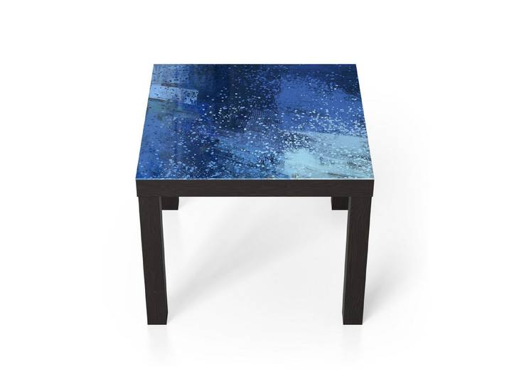 DEQORI Couchtisch 'Blaue Impression', Glas Beistelltisch Glastisch modern