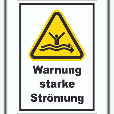 HB-Druck Aufkleber Warnung starke Strömung A0 (841x1189mm)