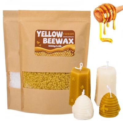 Uplift Treasures Pure Natural Granular Beeswax For Candle Making white