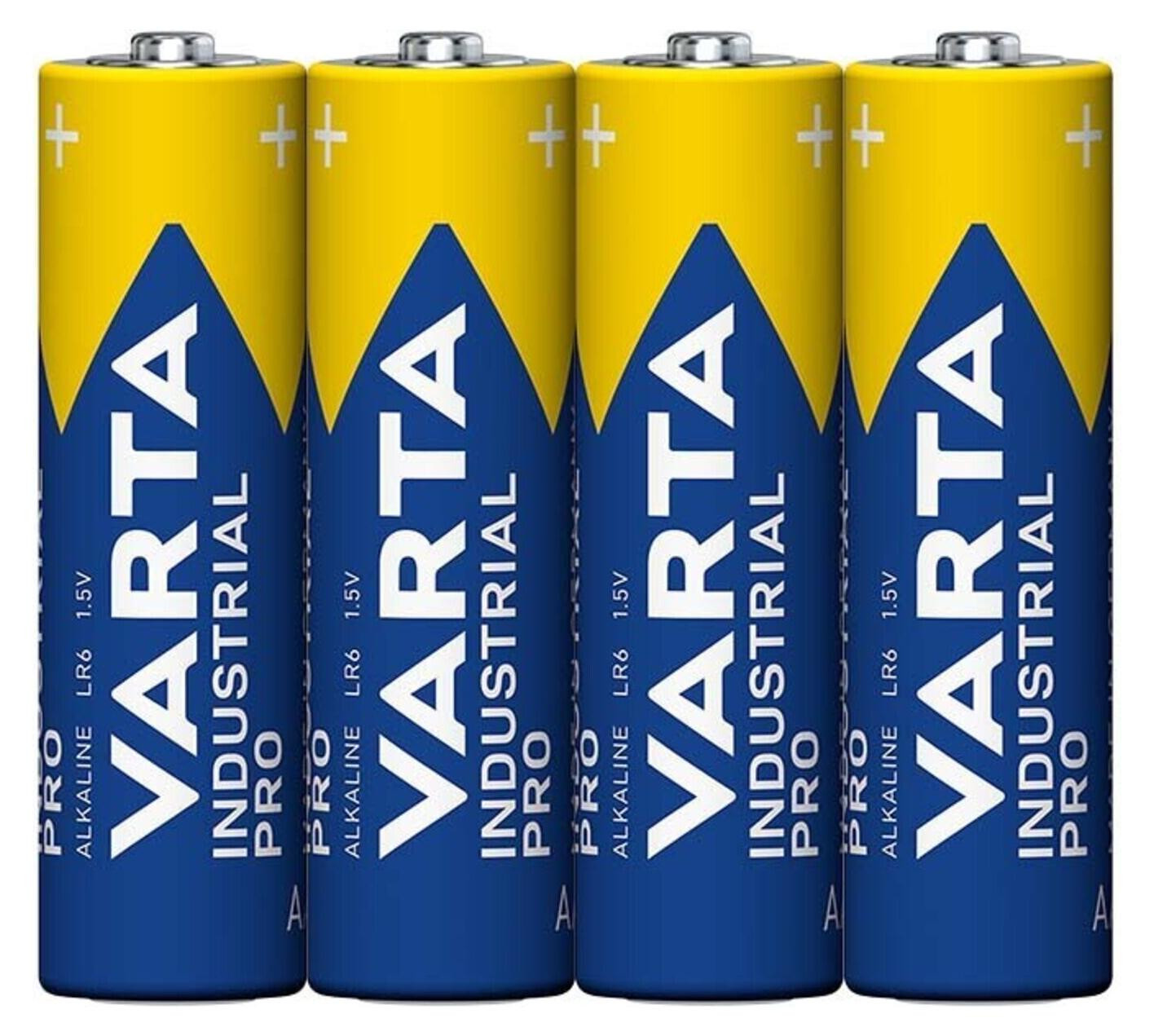 Varta Industrial Pro Alkaline Mangan batterij, type Mignon LR6/AA, 1,5V, 4 stuks