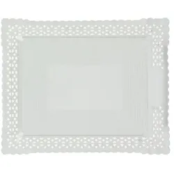 MONOUSO - Papptablett Spitze Weiß 22x27cm (1 Stück)