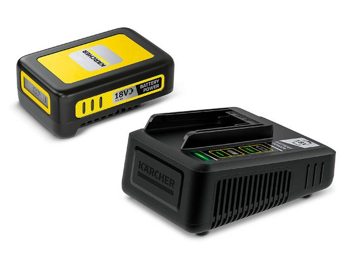 Kärcher Akku-Starter-Kit Battery Power Ladegerät und Akku 18 V 2.5 Ah
