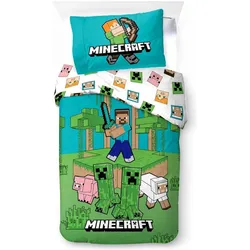 BrandMac, Kinderbettwäsche, Minecraft Jungle Explore (200 x 140 cm, 63 x 60 cm)