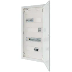 Eaton 191062 Bestückter Hohlwand-Kleinverteiler, 4-reihig, Stahlblechtür flach KLV-48HWP-F-2AFDD-1PXF-10PLI-1IS