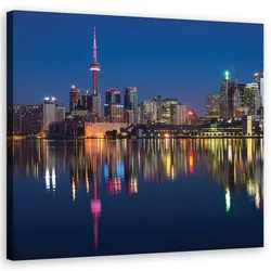 WANDBILD städte und architektur blau