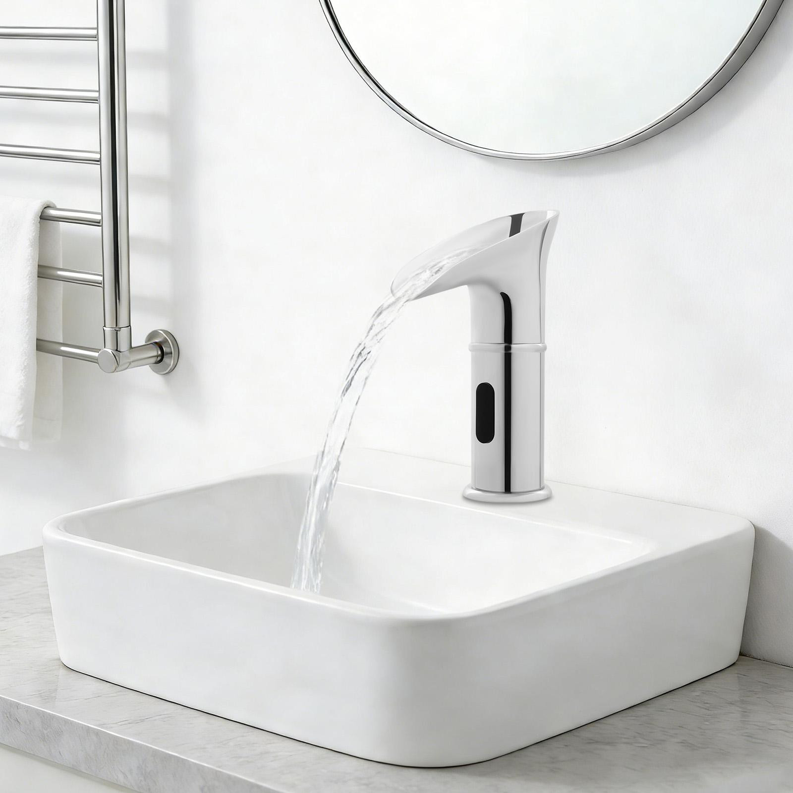 Easybuy Sensorwatermengkraan watervalmodel contactloze kraan zilver voor badkamer en keuken