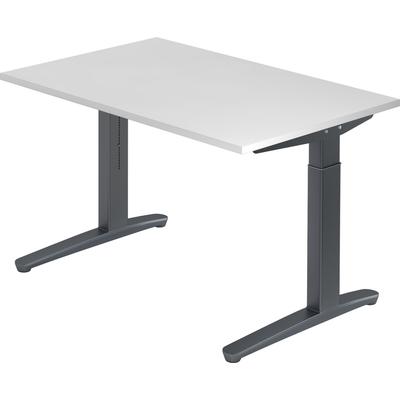 Hammerbacher Schreibtisch C-Fuß 120x80cm Weiß/Graphit