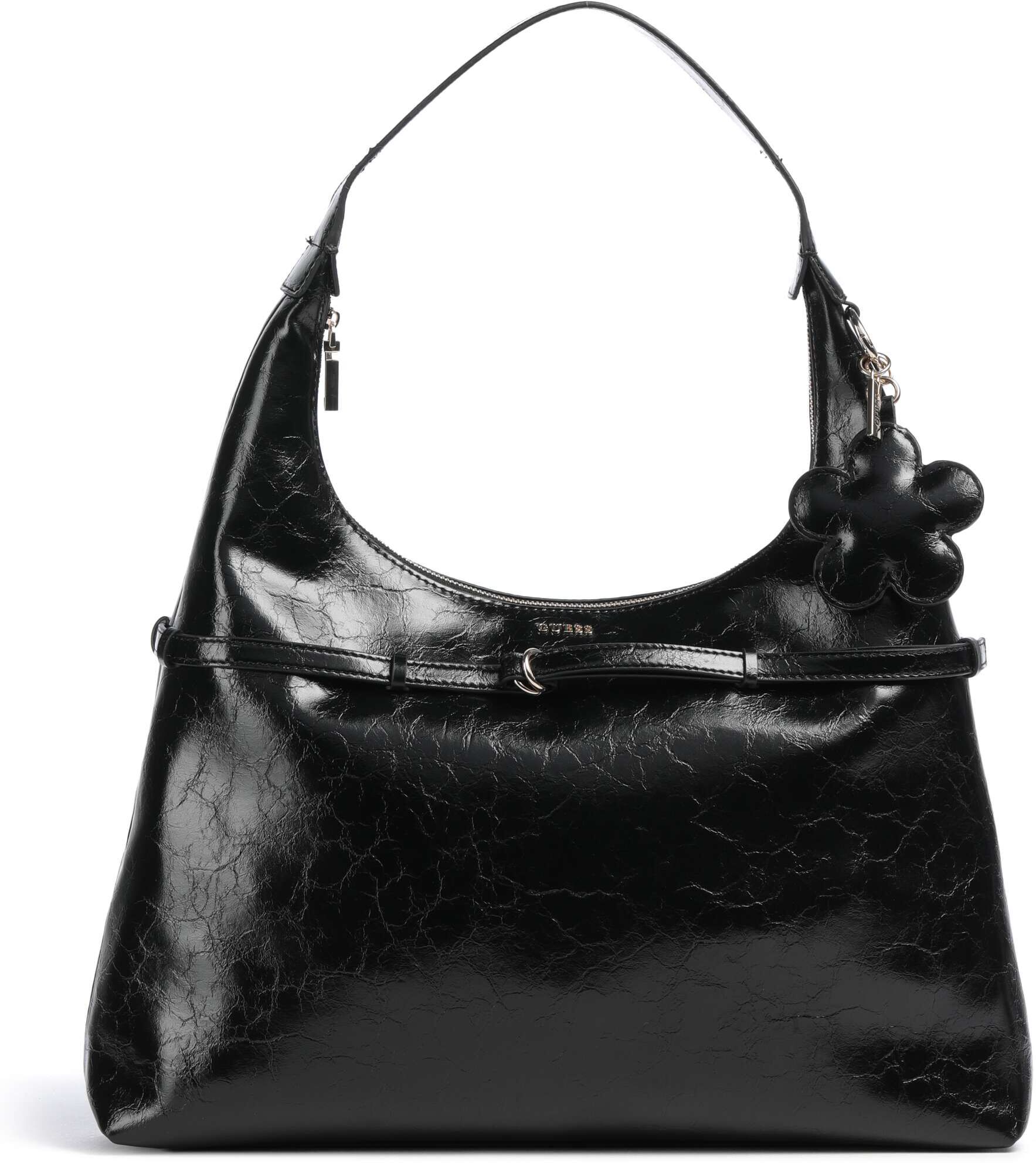 Guess Taylor Beuteltasche aus Leder, schwarz