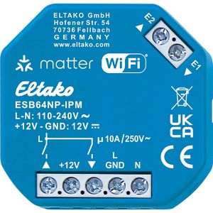 Eltako Schaltaktor ESB64NP-IPM, für Smart Home, 1 Kanal, bis 10 Ampere, Unterputz, WLAN, Matter
